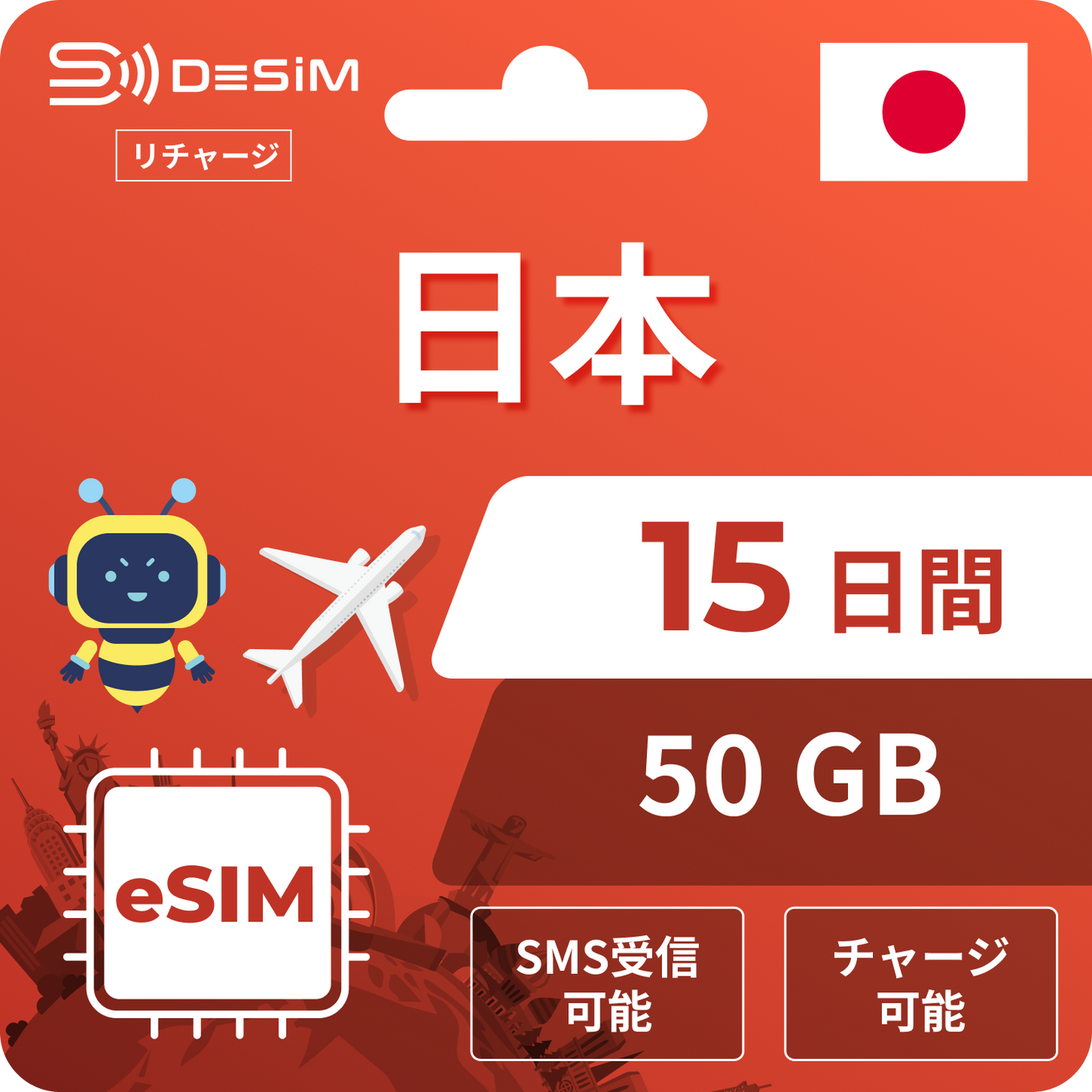 Docomo stable line | 15-day recharge eSIM