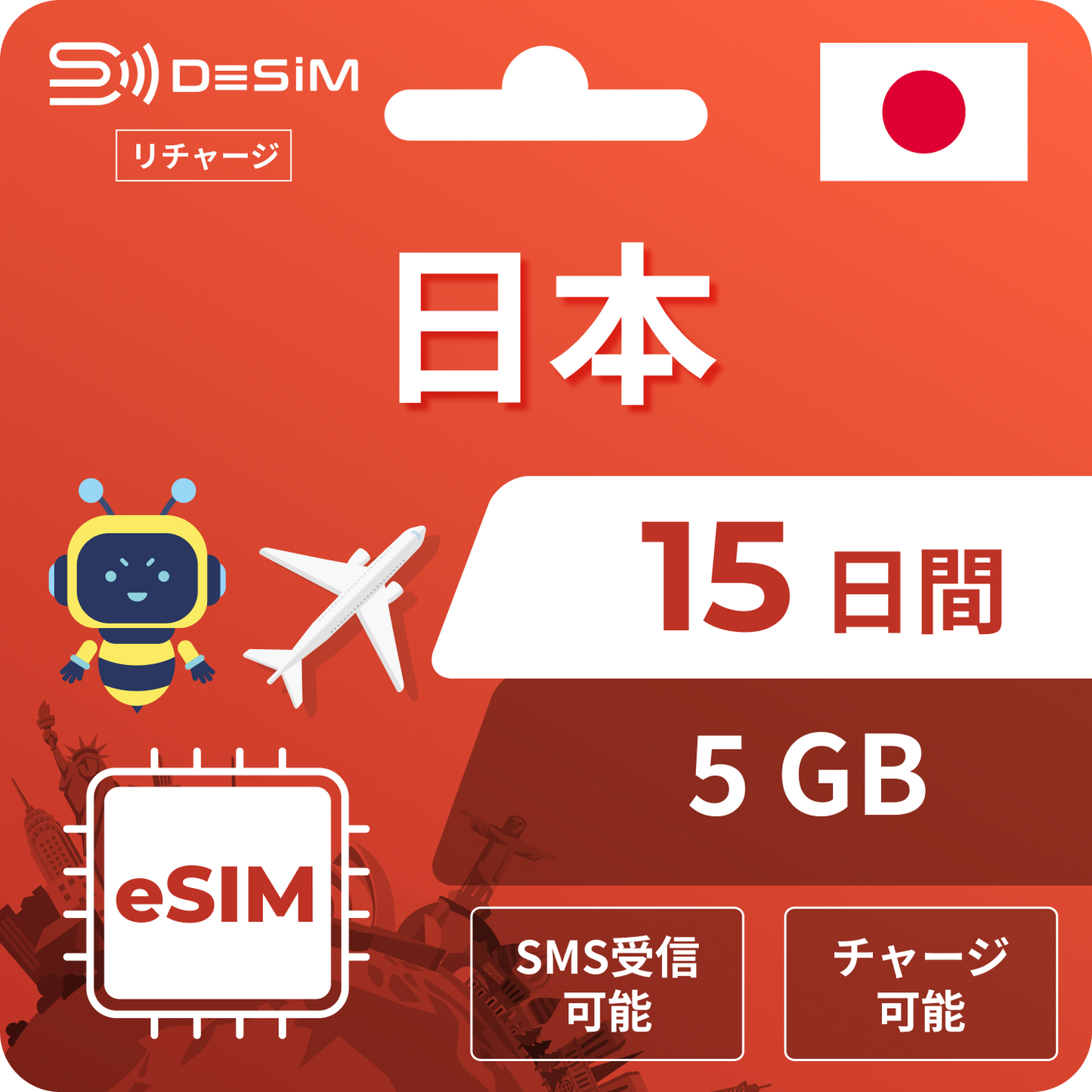 Docomo stable line | 15-day recharge eSIM